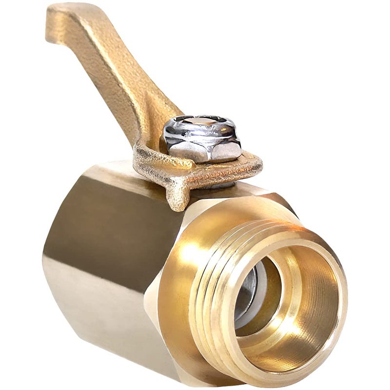 Underhill Garden Hose Shut Off Valve 3/4-Inch Hose Thread, Brass Hose Nozzle Connector, Attachment, Heavy-Duty Fittings, CV075H - Image 1